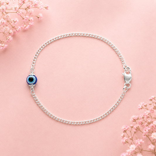 Silver Evil Eye Unisex Bracelet