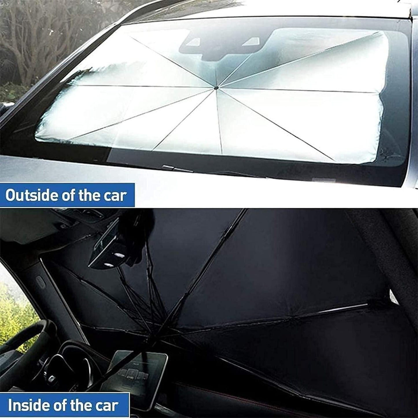Alloy Steel Sunshade Umbrella for Front Window UV & Heat Protection