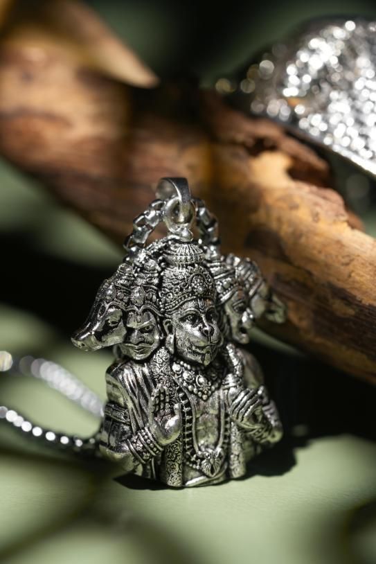 Panchmukhi Hanuman Pendant & Kada Combo Set