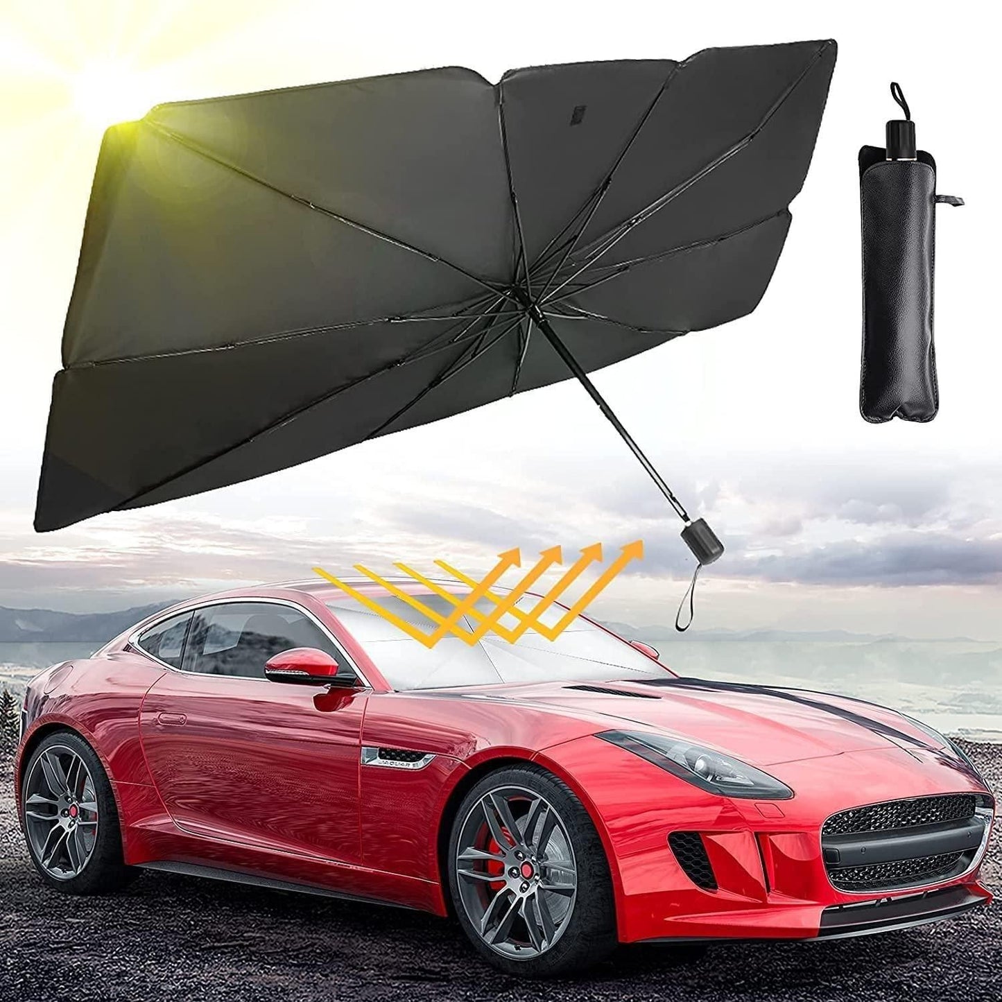 Alloy Steel Sunshade Umbrella for Front Window UV & Heat Protection