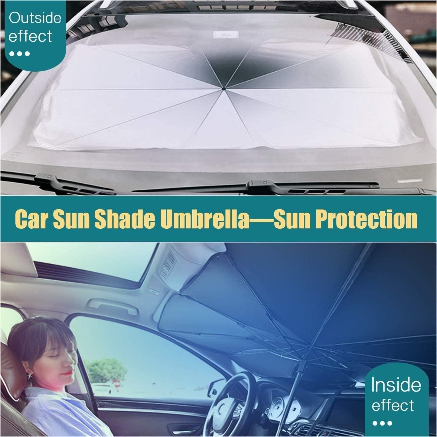 Alloy Steel Sunshade Umbrella for Front Window UV & Heat Protection