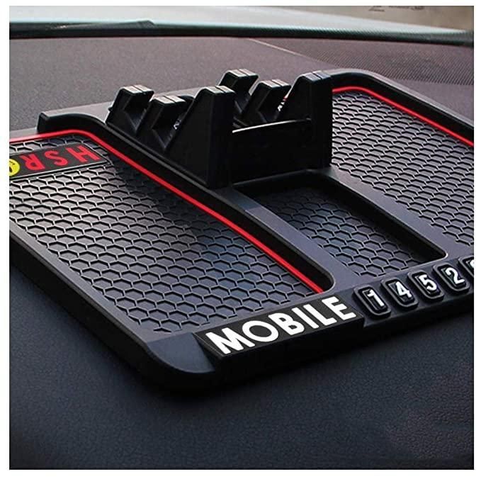 HSR Silicone Dashboard Mobile Holder – Anti-Slip Car Phone Stand with Parking Number Display