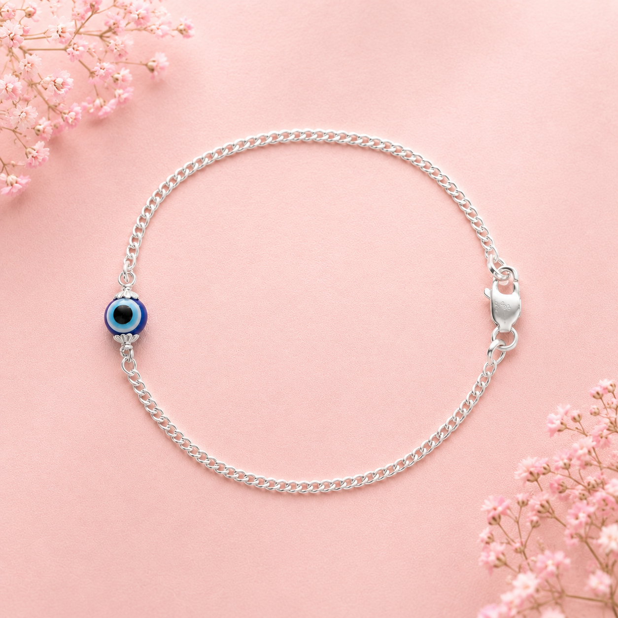 Silver Evil Eye Unisex Bracelet
