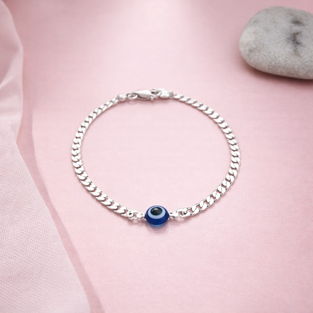 Pure Silver Bracelet with evil eye