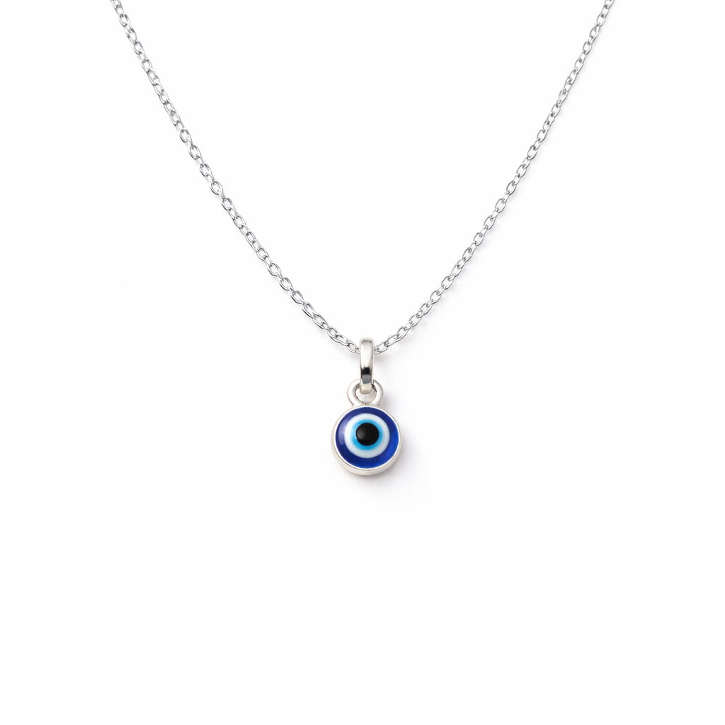 Silver Evil Eye Pendant Necklace