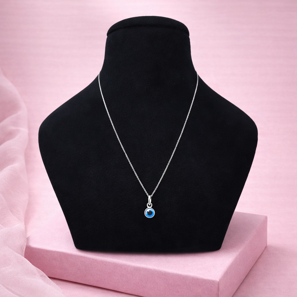 Silver Evil Eye Pendant Necklace