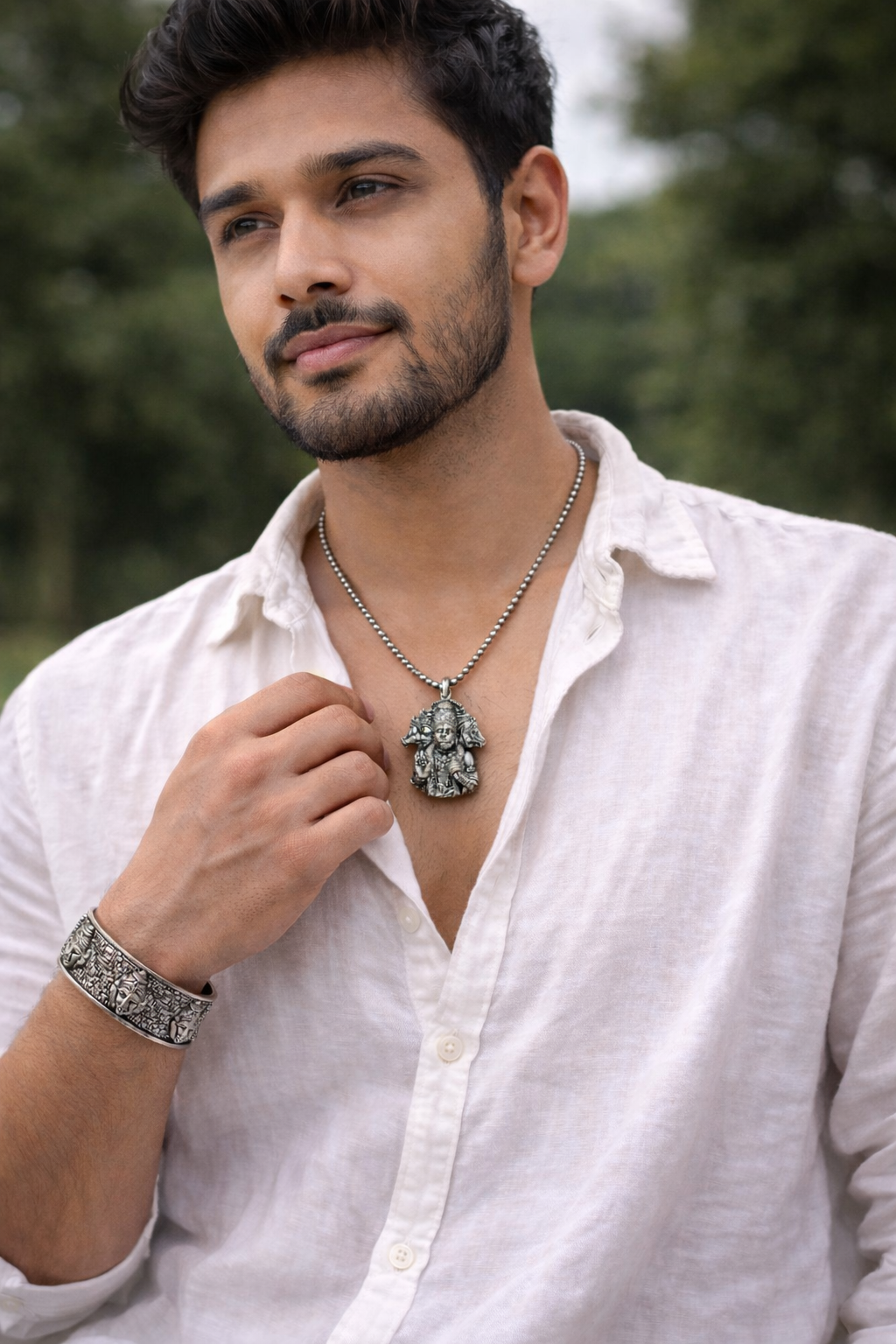 Panchmukhi Hanuman Pendant & Kada Combo Set