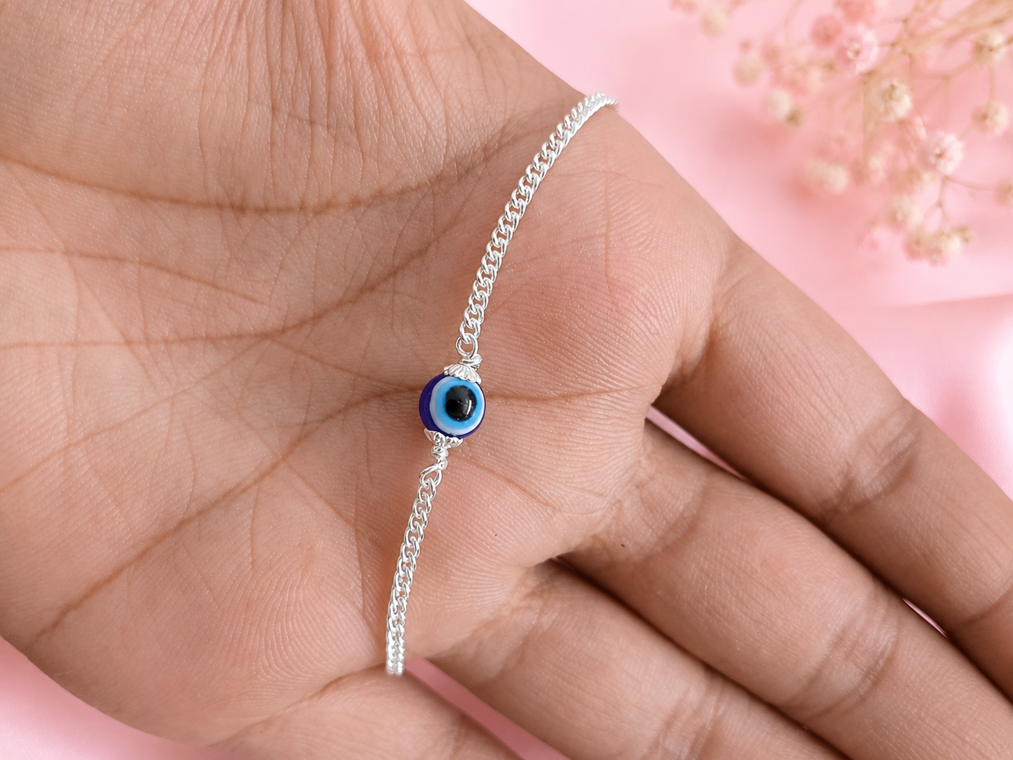 Silver Evil Eye Unisex Bracelet