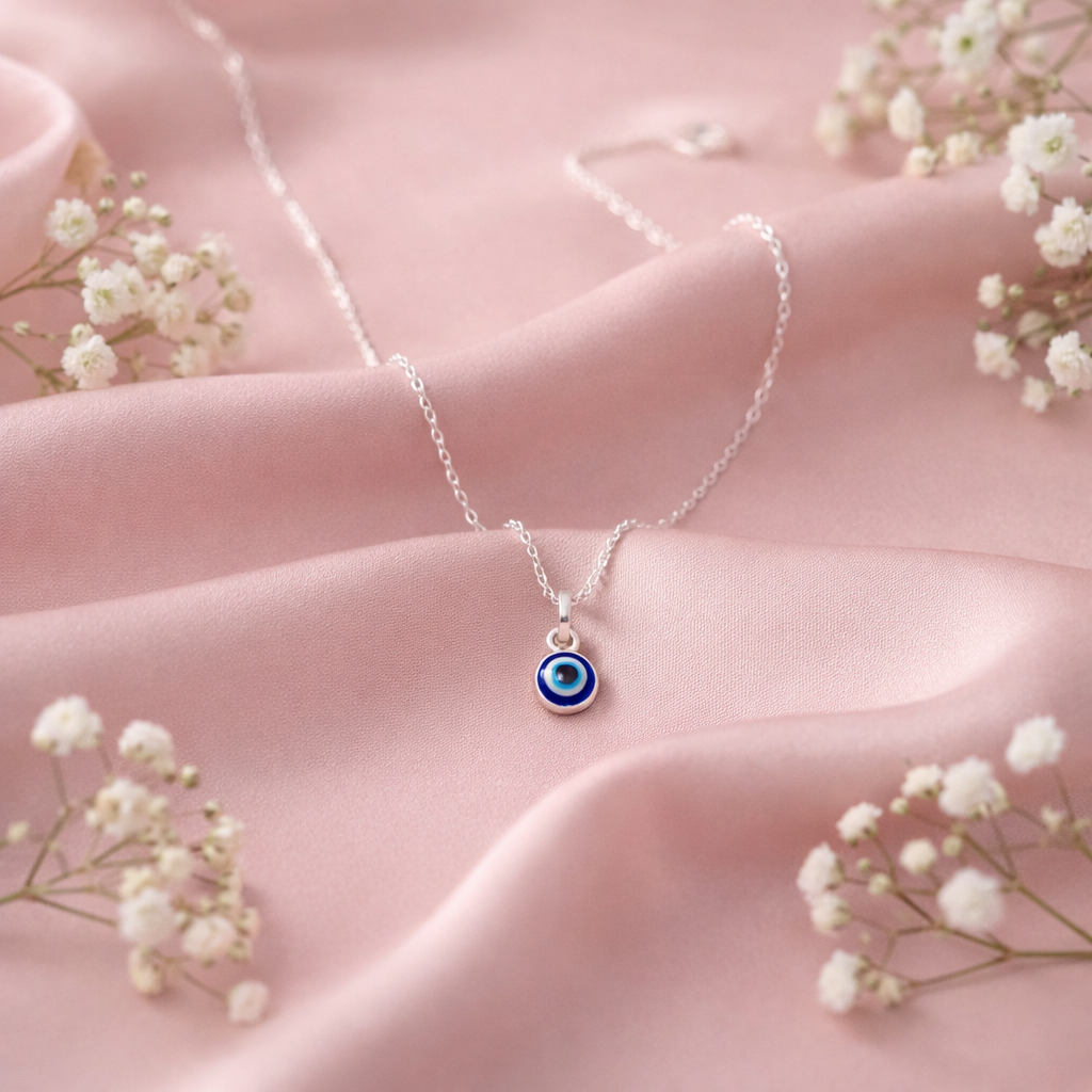 Silver Evil Eye Pendant Necklace