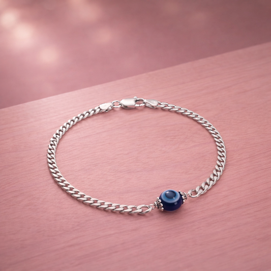 Pure Silver Bracelet with evil eye