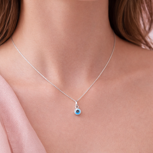 Silver Evil Eye Pendant Necklace